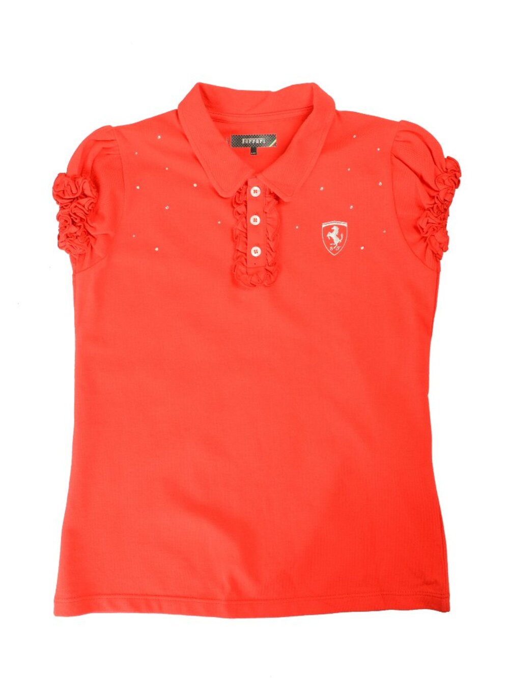 Scuderia Ferrari Girl Red Short Sleeve Polo Shirt Sz 11/12 Years